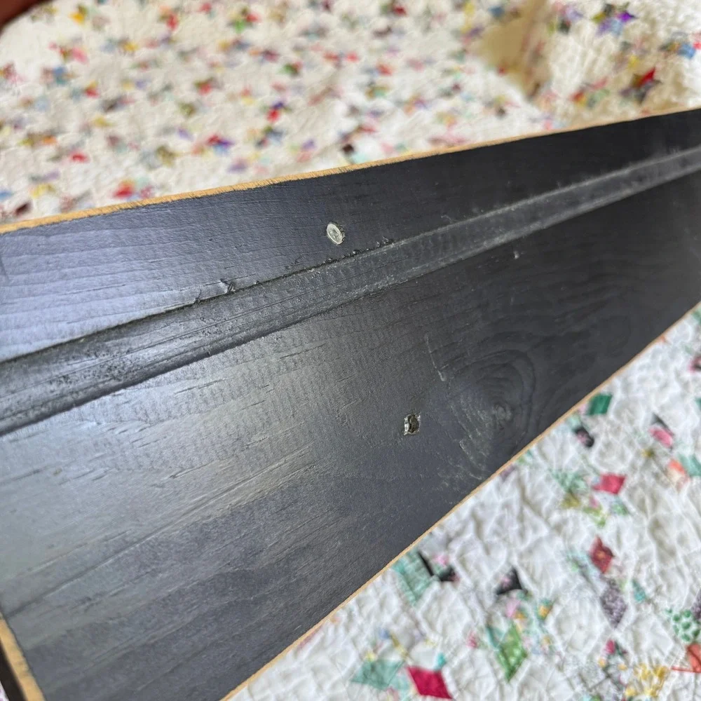 Black Engraved Faith Hope Love Wood Floating Wall Shelf 36
